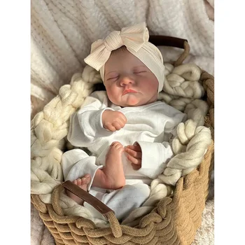 19-инчов Кукла Bebe Reborn Levi Зимен сън на Новороденото Дете, Което Изглежда Наистина Реалистично Реалистична Кукла-Бебе 3D Боядисана Кожа Видими Вени