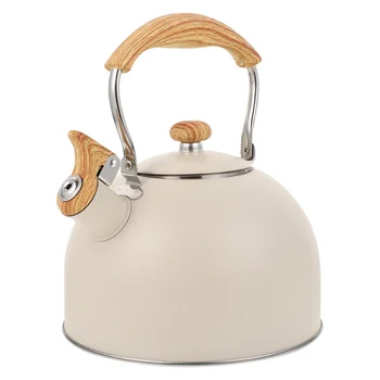 Чайник от неръждаема стомана с дървена дръжка, кана за чай, кухненски приспособление, практичен домакински чайник