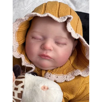 Кукли-реборны NPK 48 см, реалистична новородено малката Лора, с меко тяло, реалистични детски кукли, които изглеждат истински с соской