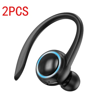 2 елемента Бизнес Bluetooth слушалки 5.2 ухото на куката Спортни безжични слушалки HIFI Сензорна музикална слушалки с HD микрофон Водоустойчиви слушалки