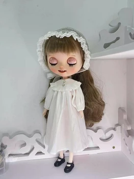 Облекло за кукли Dula Рокля с бели картофи пола Blythe Qbaby ob24 ob22 Azone Licca ICY JerryB 1/6 Bjd Кукла