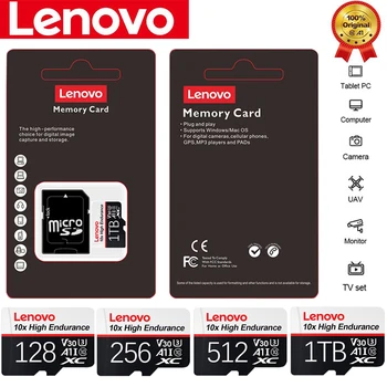 Lenovo Micro Card 1 TB 512 GB 256 GB 128 GB Трансфер на SD Карта с Памет C10 U1 TF Карта 64 GB V10 A1 Флаш Карта За Таблет Дропшиппинг