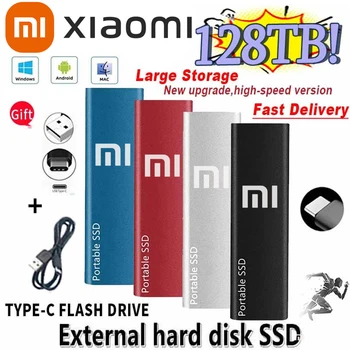Оригинален Портативни SSD устройство Xiaomi 128 TB Твърд диск 1 TB/2 TB/30 TB/64 TB Външен твърд диск SSD Type C USB 3,1 Твърд диск, USB Флаш устройство