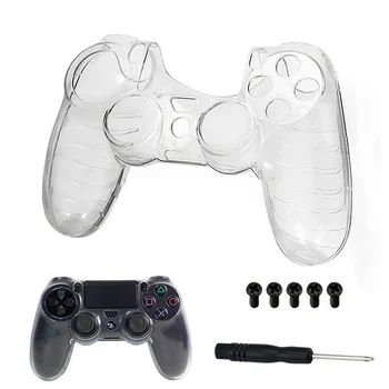 Контролер PS4 кристално чиста обвивка, Калъф Защитен корпус за Sony Playstation 4 Сменяеми винтове за ремонт PS 4
