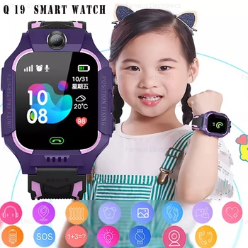 Q19 Умни детски часовник със сензорен екран 1,44 инча, SOS SIM телефон, часовник за проследяване на местоположението, детски умен часовник за юноши, най-добрите часовници за момчета и момичета