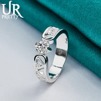 Сребро 925 проба 7-10 #, модерен пръстен с цирконий AAA, выдалбливаемое пръстен за жени, подаръци за партита, Годеж, годишнина от сватба, очарователни декорации