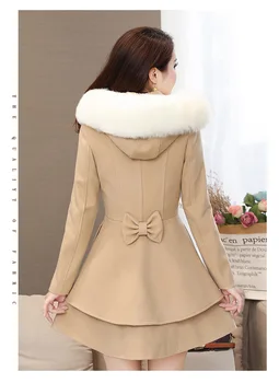 2023 Женски флисовое палто с контрастни флисовым яка на Valentina Coat Slim Fit