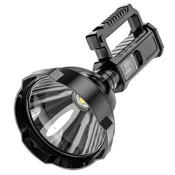 Лампа, външен led преносим титуляр за фенерче, мощен водоустойчив USB-акумулаторен прожектор със силно осветление