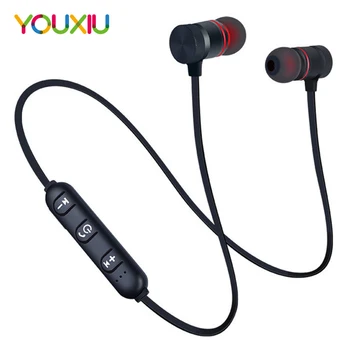 YOUXIU Безжични Bluetooth слушалки Музикални слушалки телефон на шийката на каишка спортни слушалки Стерео музикален звук слушалки с микрофон за iPhone 13