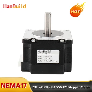 Безплатна доставка на 3 бр. NEMA 23 стъпков двигател с двоен вал 2.8 A 55N.cm 41 мм 23HS4128 стъпков двигател за 3D-принтер, монитор, оборудване