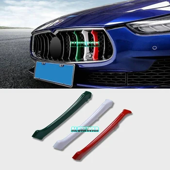 ABS Колата-оформление на Предната Решетка Решетка Отрежете Ленти на Капака на Производителността Украса Етикети 2014 2015 2016 2017 за Maserati Ghibli