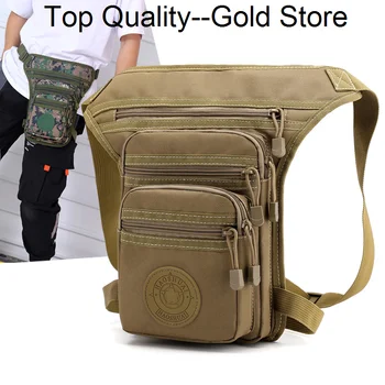 Мъжки поясная чанта на бедрата, военен камуфлаж, моторист, чанти през рамо с множество джобове, висококачествени мъжки найлон поясная чанта за краката