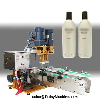 Полуавтоматична машина за затваряне на стъклени бутилки с пистолет за напитки с вода и пневматични пластмасова перка