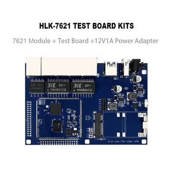 Безплатна доставка и 2 бр./лот, тестов комплект HLK-7621, дом за сигурност врата, 5-портов модул рутер с комутация на GbE с чипсет MT7621A