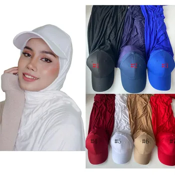 Нова мода шал-хиджаб от джърси премиум-клас с базовия топче, универсален забрадка 170X55 см