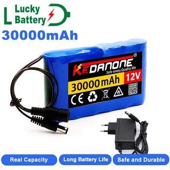 Лъки акумулаторна батерия с Капацитет 12 от 30 000 mah, литиево-йонна батерия dc 12,6 В 30 ah, монитор, камера за видео наблюдение със зарядно устройство