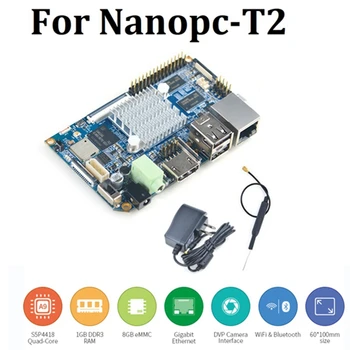 За Nanopc-T2 Такса развитие S5P4418 Четириядрен процесор Cortex-A9 на Wifi, Bluetooth A9 Card Компютър За Ubuntu Android US Plug