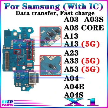 Usb Зарядно Зарядно устройство Порт за Зарядно устройство Гъвкав Кабел за Samsung Galaxy A03 Основната A03S A13 в а23 A33 а a53 A04 A04E A04S Модул Платка за Зареждане