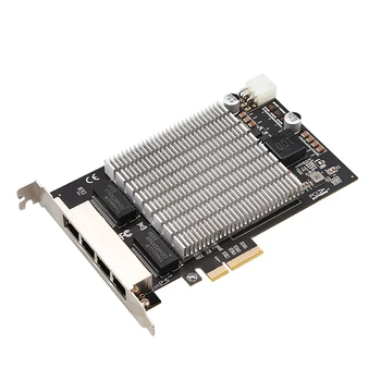 2,5 Г Гигабитная 4-port PoE Мрежова карта PCIe PCI-E x4 Индустриален клас с чип i226 за Настолни устройства за съхранение на данни, КОМПЮТРИ