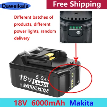 100% Оригинал За Makita 18 6000 mah Акумулаторна Мощност Инструменти Батерия с LED Литиево-йонна батерия Подмяна на LXT BL1860B BL1860 BL1850