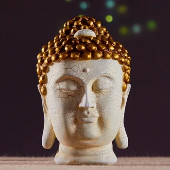 Стила на югоизточна Азия, главата на Буда цвят на катран, други Буда, будистка статуя, украса на будизма, подаръци, статуетка ~