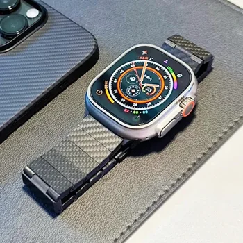 Каишка за Apple Watch Ultra Band 49 мм 45 мм 44 мм 42 мм 41 мм 40 мм Гривна, изработени От Въглеродни Влакна correa iWatch Series 6 SE 7 8 5 4 3