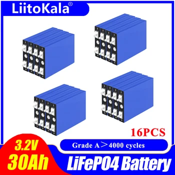 16шт LiitoKala 3,2 v 30ah Lifepo4 Клетка е с Високо Битов Ток 1C Bateria 