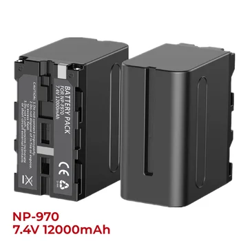 Преносимото батерия NP-F970 NP-F960 NP-F930 NP-F950 капацитет 12000 mah, съвместима с Sony DCR-VX2100, FDR-AX1, HDR-AX2000, HDR-FX7, HVL-LBPB