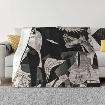 Испания Одеяла с 3D принтом Пабло Пикасо Герника, удобно меко фланелевое покривки Sprint Хвърли на дивана, домашна легла
