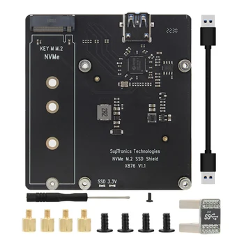 X876 V1.1 M. 2 NVME SATA SSD Ультратонкая Такса за разширяване на Модул за съхранение NAS Raspberry Pi 4 Model B