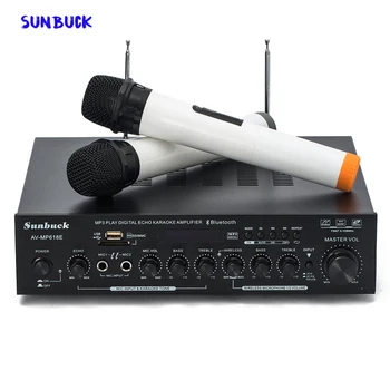 Sunbuck AV-MP618E с 2.1-канален 300 W Висока Мощност SD, USB FM радио, Bluetooth, Дистанционно Управление с Усилвател на Мощност Домашен Усилвател на звука HIFI Аудио