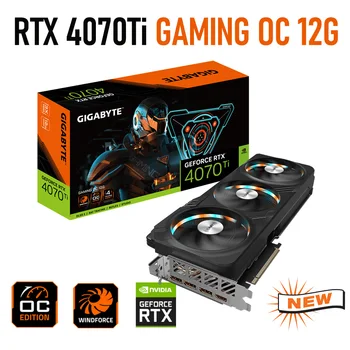 Gigabyte GeForce RTX 4070 Ti GAMING Graphics OC 12G графичен процесор NVIDIA RTX 40 серия 21000 Mhz GDDR6X PCI Express 4.0 Тенис на 192 Бита на Нова