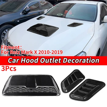 Въглеродни Влакна ABS Авто Предния Капак на Двигателя, предния Капак, Молци, Вентилационни Отвори, Декоративна Стикер На Впуск Въздушен Поток в Кутията За Reiz Mark X 2010-2019