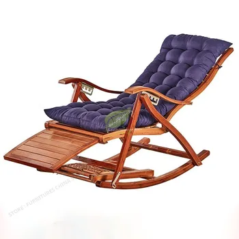Люлеещ се стол за възрастни, разтегателен фотьойл за обедна почивка, легло за летен сън, домашен балкон, всекидневни стария мързелив бамбуков стол