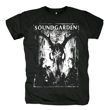 24 Дизайн, 3D Череп на Козел Soundgarden Рок Група Риза Пънк Фитнес Хардрок Хеви-Метъл 100%Памук Camiseta Тениска за Скейтборд Demon