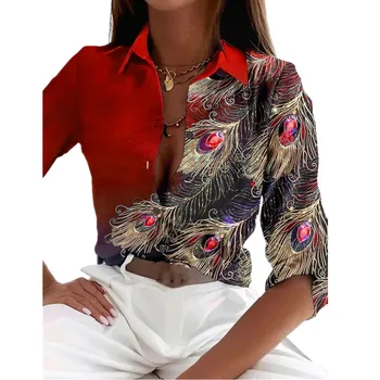 Елегантна пролетно есенна градинска дрехи с дълъг ръкав Тениски за жени Тениски Y2k топ Реколта модни дамски дрехи, Ежедневни