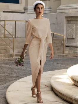 Просто и висококачествено Секси Вечерна рокля 2023 Луксозно Атласное рокля Елегантна Женствена рокля С каишка Необичаен дизайн Бална рокля