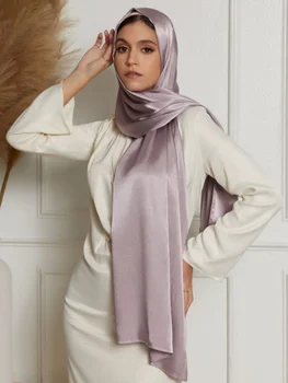 Плиссированный Атлас Жатый. → Шал Медина Копринени Шалове Плътен Цвят Шалове Облекло Е Шал От Жените Мюсюлманки, Покрити Тюрбан, Hijabs
