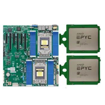 Дънна платка Supermicro H12DSi-N6 2 процесор AMD EPYC 7702 64 Ядра 2.0 Ghz Разблокированная Версия на Сървърни дънни платки EATX ProcessorsKit