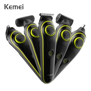 Kemei 5в1 професионална електрическа машина за подстригване с акумулаторна батерия 800 mah, зареждане чрез USB, LCD дисплей, мъжки специализирана машина за подстригване на коса 51