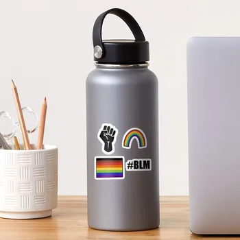 Стикер BLM/ЛГБТ + за декор на лаптоп, спални, кола, сладък cartoony артистичен, модерен обществен куфар
