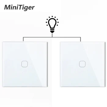 Minitiger EU 1 Бандата на 2-Лентов, с монтиран на стената Лампа, за Контролер Автоматизация на Умен Дом Сензорен Прекъсвач Водоустойчиви и пожароустойчиви 2 бр./опаковане.