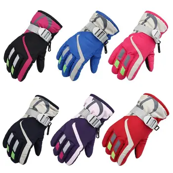 До klv За момчета и момичета топли Зимни ветроупорен водоустойчиви спортни Детски ски ръкавици дишащи регулируеми ръкавици
