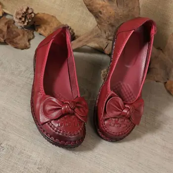 Висококачествени Мокасини от естествена Кожа с Пискюли, Женски Лоферы, Мека, устойчива на плъзгане Балетната Дамски Обувки 2022 Новини