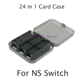 20 броя за NS Nintendo Switch 24 в 1 прозрачен черен калъф за игрални карти, касета за съхранение на касети с мастило