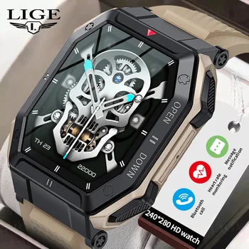 LIGE Смарт Часовници За Мъже 1,85 Инча С Пълен Сензорен Екран, Bluetooth Разговори IP68 Водоустойчив Спортни Фитнес-Умни Часовници Мъжки Reloj Hombre