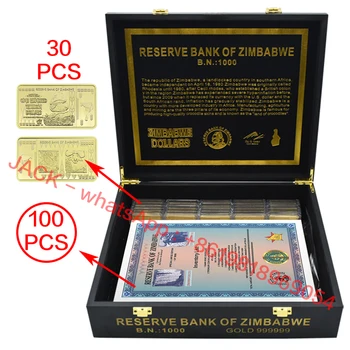 100 бр./кор. банкноти със сертификат Зимбабве, контейнери Googolplex, серийни банкноти с 30 златни самородками, безплатна бърза доставка