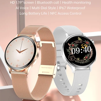 Смарт часовник-гривна дамски спортни фитнес-часовник с пълен сензорен екран IP67, водоустойчива часовници БТ Покана за Android, IOS, умни часовници за жени и мъже