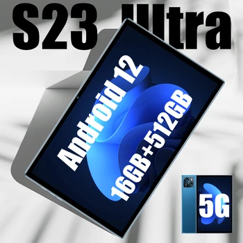 2023 Нов S23 Ultra Tablet 5G Android 10,1-Инчов HD 16G + 512 GB Глобалния Таблет С Две СИМ-карти или WIFI Google Play Таблети За Лаптоп