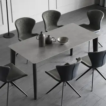 Нова луксозна трапезна маса с мраморен плот в скандинавски стил, мебели за трапезария, кухненска маса в минималистичен стил от висок клас